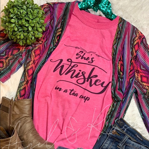 She’s Whiskey 🥃 In A Tea Cup Graphic Tee Shirt - Picture 1 of 1